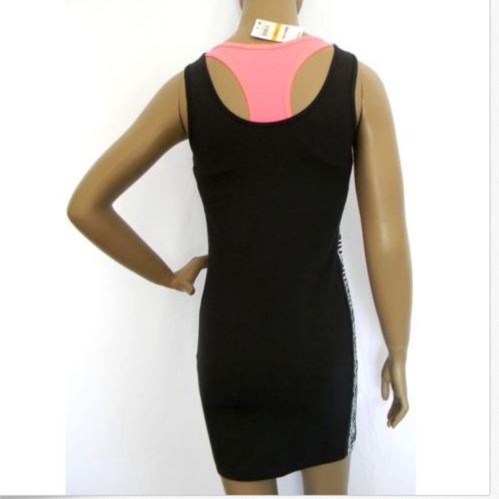 Active Black Tank Dress Attached Pink Sports Bra S